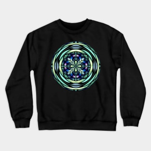 Green Blue and Purple Simulated Stained Glass Crewneck Sweatshirt